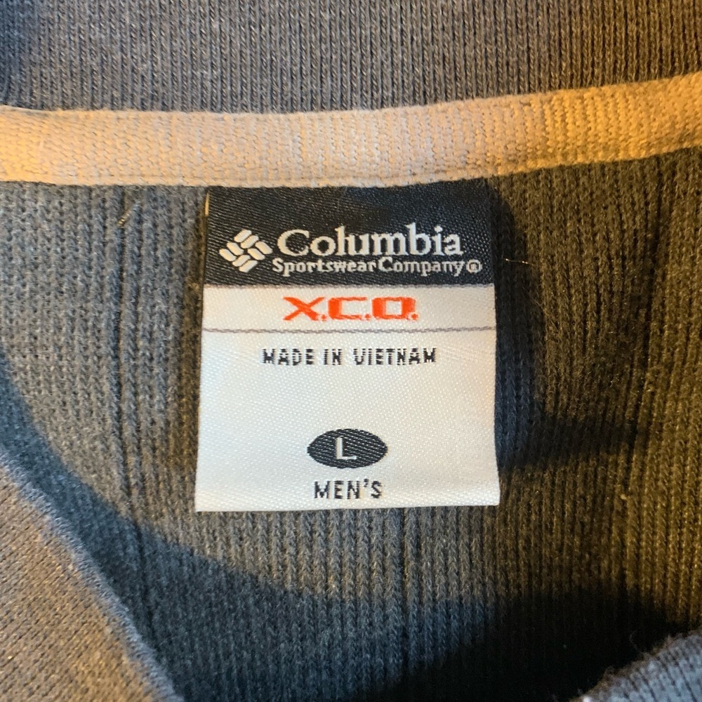 Columbia shirt men XCO pull on grey V neck heavy cotton blend Size L - Picture 5 of 8